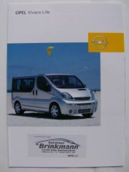 Opel Vivaro Life Prospekt März 2003 +Preisliste