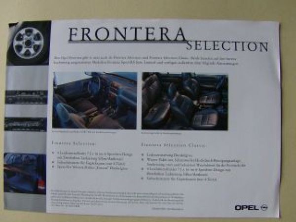 Opel Frontera Selection Prospektblatt November 2000