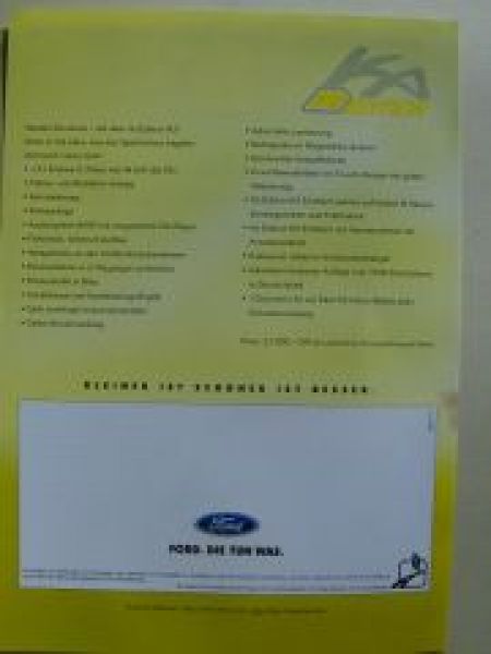 Ford Ka K2 Edition Prospekt April 1998 NEU