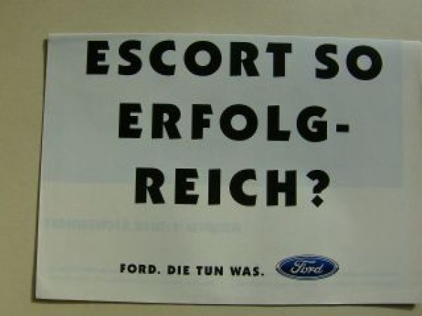 Ford Escort Prospekt A3 Format +Champ Fun Flair Ghia
