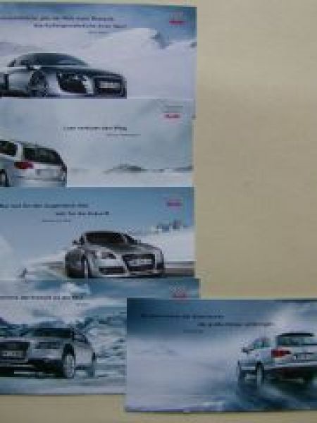 Audi Postkarten Q7, A6 allroad quattro,TT Coupè,R8,A3 Sportback