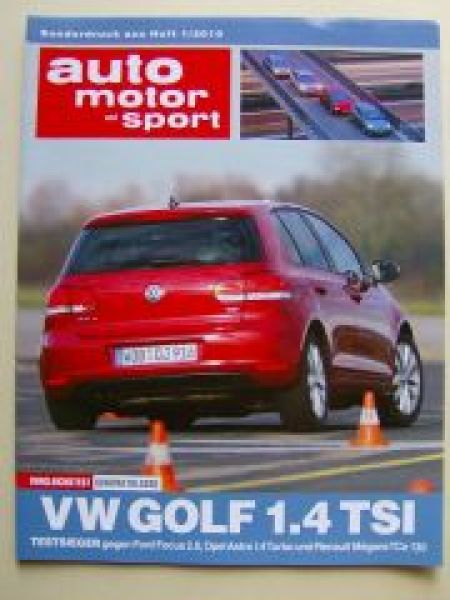 ams 1/2010 VW Golf6 1.4TSI, Focus 2.0,Astra14T,Megane TCe 130