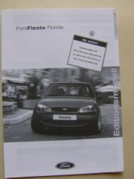 Ford Fiesta Florida Preisliste Juli 2001 NEU