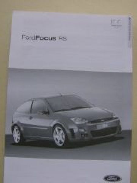 Ford Focus RS Preisliste Februar 2003