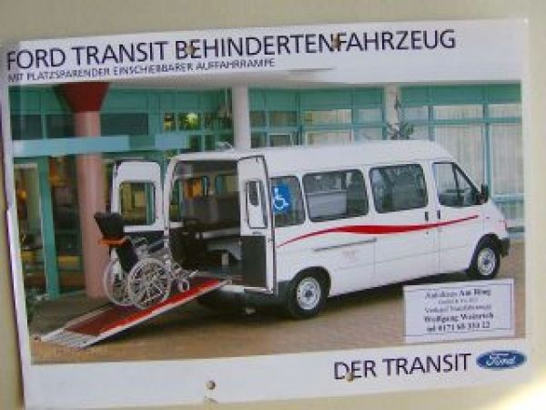 Ford Transit Behindertenfahrzeug Prospektblatt Januar 1996