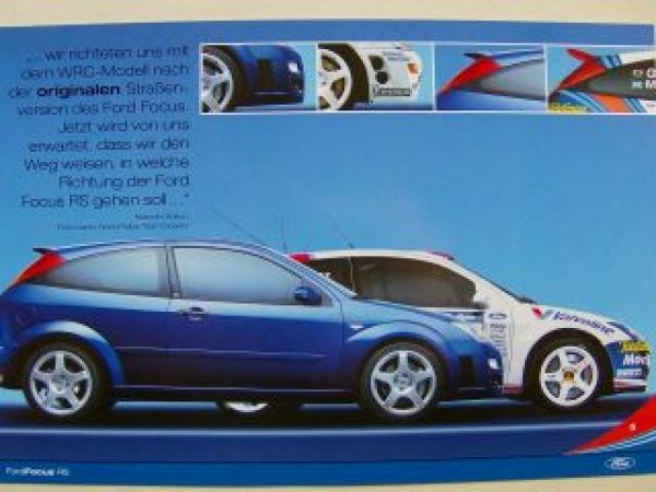 Ford Focus RS Prospektmappe Februar 2001 NEU