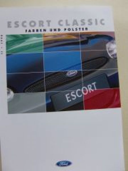 Ford Escort Classic Farben & Polster Prospektblatt August 1998