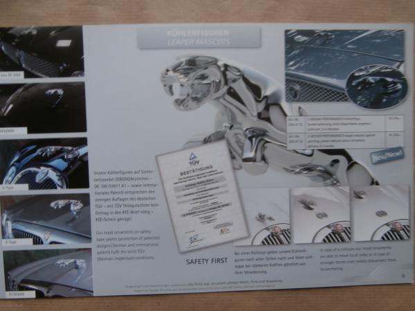 S-Design Jaguar XJ X350, XK8 XKR S-Type X-Type XJ (X300) Kühlerfiguren +Zubehör +Felgen Prospekt 2008