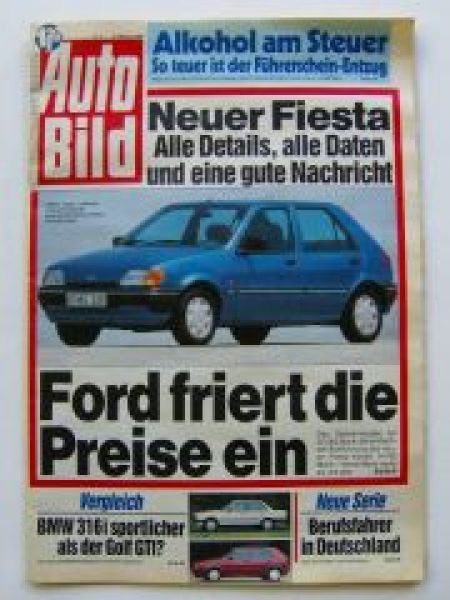 Auto Bild 6/1989 Ford Fiesta, BMW 316i M40 E30,VW Golf2 GTI