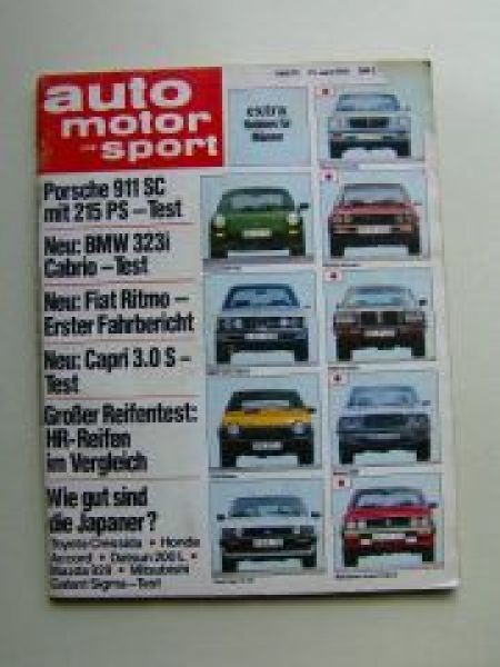 ams 13/1978 BMW 323i Cabrio Baur TC E21,Capri 3.0S,Datsun