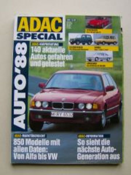 ADAC special Auto 1988 BMW 750iL E32,T3, M635CSi E24 E28