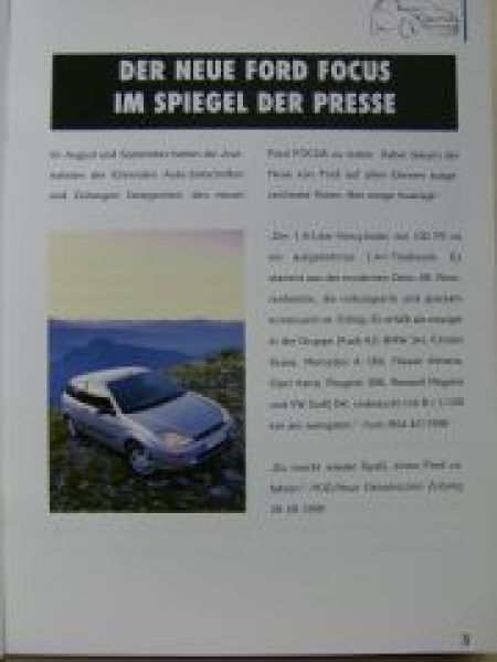 Ford Focus Presse-Spiegel Prospekt NEU
