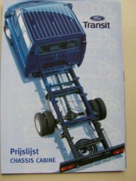 Ford Transit Chassis Cabine Prijslijst März 1999 Niederlande