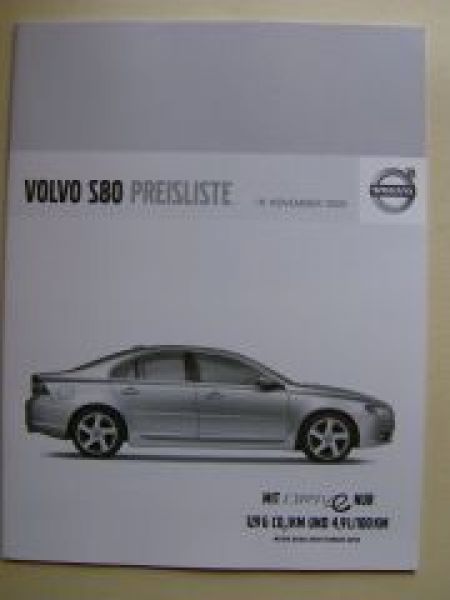Volvo Preisliste S80 November 2009