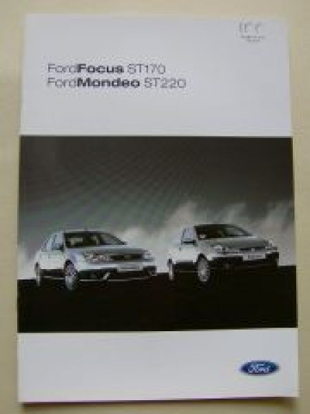 Ford Focus ST170 Mondeo ST220 Prospekt Januar 2003