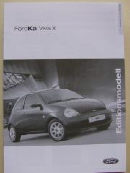 Ford Ka Viva X Preisliste Juli 2004 NEU