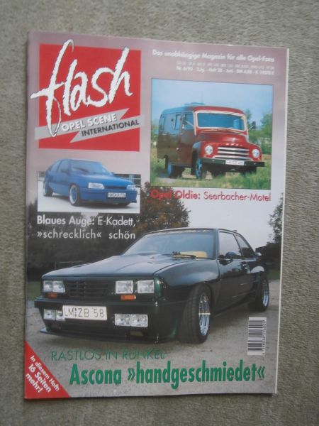 flash Opel Scene International 6/1995 Kadett B 2.0S, Commodore B, Kadett E,Commodore GS/E Coupé,Blitz 1.75t