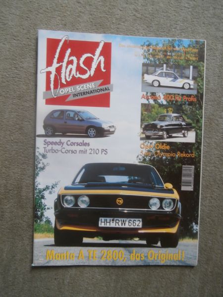flash Opel Scene International 5/1995 Ascona B 400, 54er Olympia Rekord,Manta A TE 2800,Turbo Corsa B,GT 1900,IOR 1995
