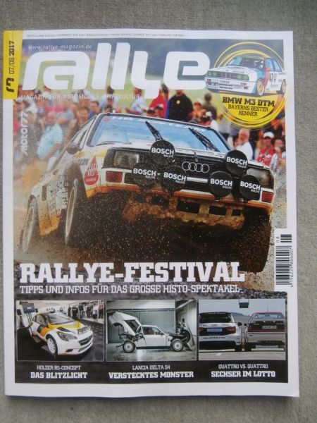 rallye magazin 7/8 2017 Lancia Delta S4,BMW M3 DTM E30,Holzer Motorsport Corsa R5,Lotus Omega,Ferrari 400