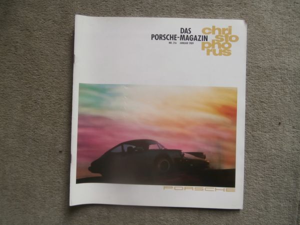 christophorus magazin Januar 1989 Nr.216 Presse Echo 944 S2,911 Carrera 4,944 Turbo Cup,