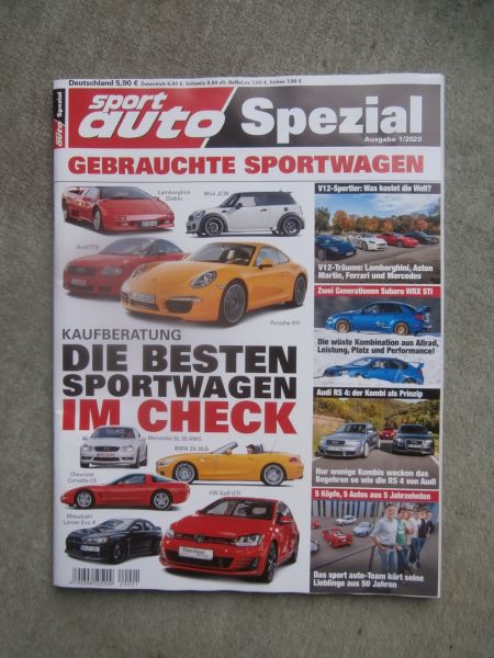 sport auto Spezial 1/2020 Gebrauchte Sportwagen Audi TTS,Diablo,JCW,Audi RS4,Lancer Evolution,Focus Mk1,Alpina B3 E91