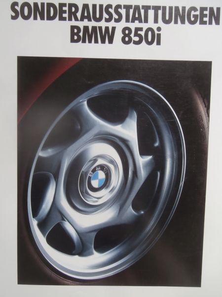 BMW 850i Sonderausstattungen E31 Großformat Katalog September 1991