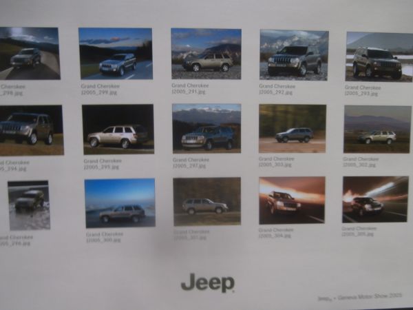 Jeep Presse-Information Genf Motor Show 2005 Grand Cherokee +Limited +Renegade +Wrangler Sport +CD