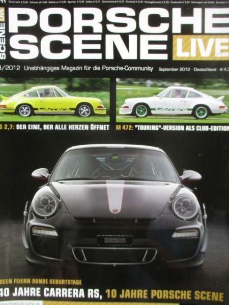 Porsche Scene Live 9/2012 40 Jahre Carrera RS,Porsche Diesel Typ P122,Carrera RS 2.7 Touring M472,
