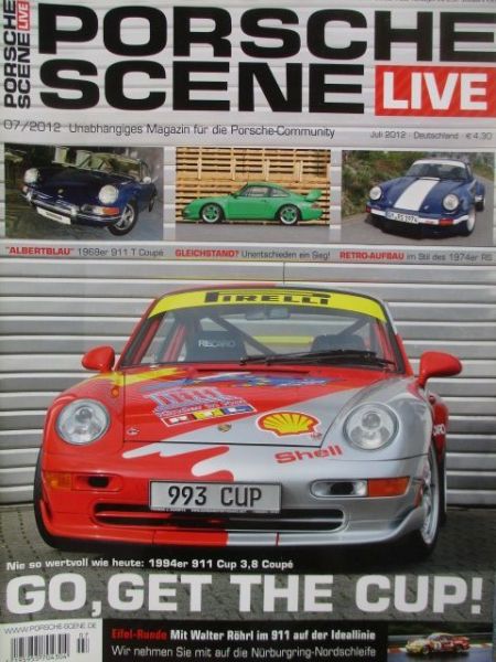 Porsche Scene Live 7/2012 81iger 911 SC Coupé,993 C2,997 GT3 Mk1 Coupé,968 CS mit Sportpaket (M 030),