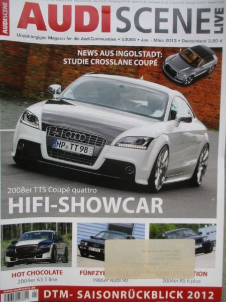 Audi Scene Live 1/2013 TTS Coupé quattro,90 B2,RS4 Avant B7,RS6 Avant plus C5,A8 8P Sline,A4 Cabriolet 8H
