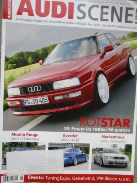 Audi Scene Live 5/2011 A4 B7,90 quattro B3,A4 B5,A3 8PA,S6 4B,80 GTE B2,TT Roadster Typ 8J