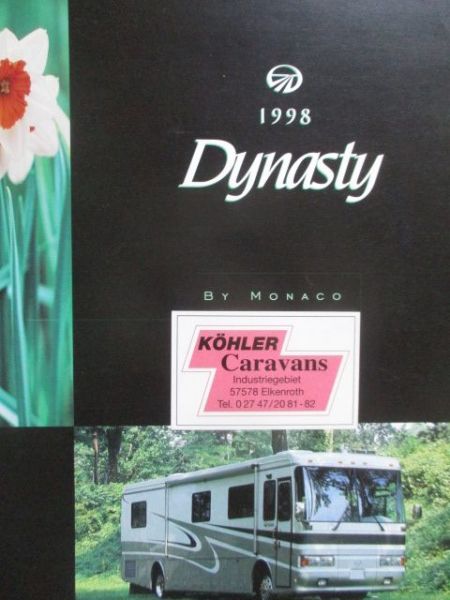 Köhler Caravans Monaco Dynasty 1998 USA Katalog Englisch