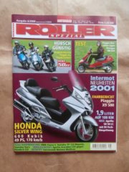 Motorrad Roller Spezial 6/2000 Piaggio Super Hexagon 180GTX, Honda Silver Wing