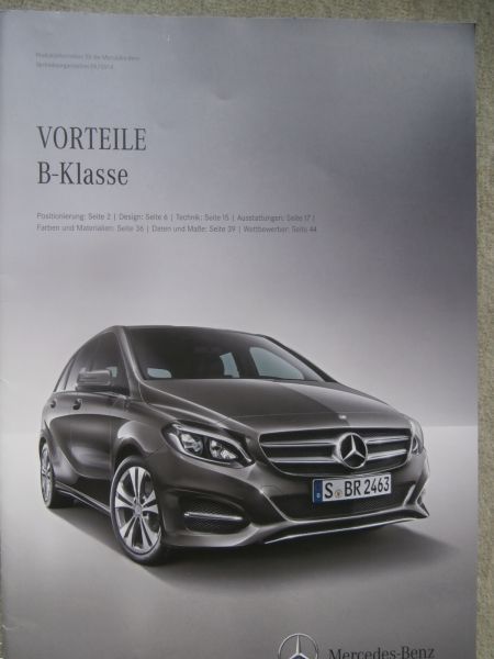 Mercedes Benz B-Klasse W246 W242 Vorteile Positionierung Design Technik Ausstattungen Farben Daten Wettbewerber