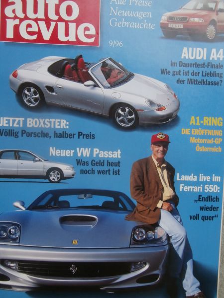 auto revue 9/1996 Keinath GT,Porsche Boxster,VW Passat Typ3B,Nissan Primera,Toyota Landcruiser,Dauertest Audi A4 1.9TDI