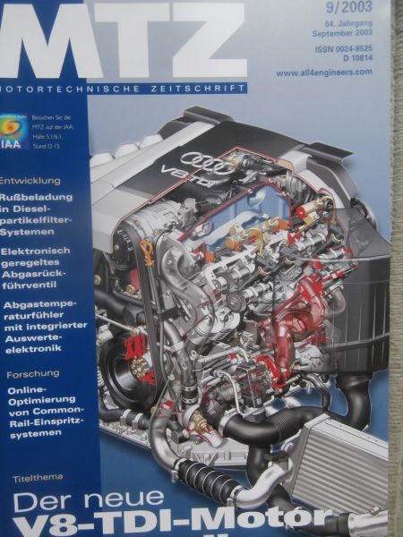 Motortechnische Zeitschrift 9/2003 Audi 4,0l V8 TDI Motor,
