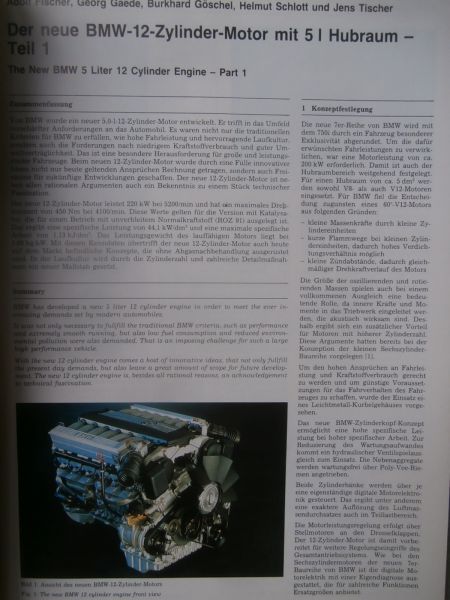 Motortechnische Zeitschrift 9/1987 BMW 12-Zylindermotor 5,0l Hubraum (Teil1),Audi 90,Senator 6-Zylindermotor,