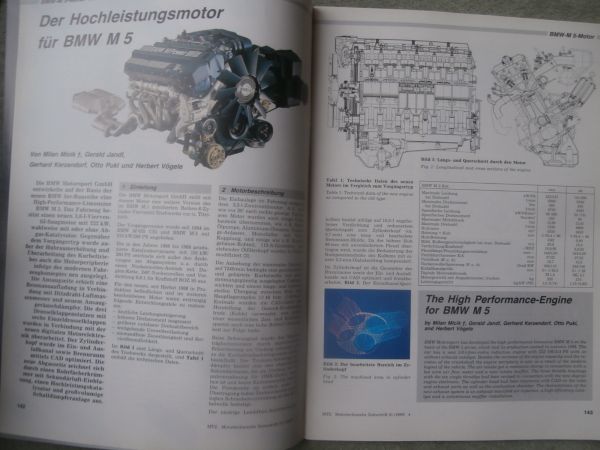 Motortechnische Zeitschrift 4/1990 BMW M5 E34 Motor,der neue Audi 100 TDI (C4),