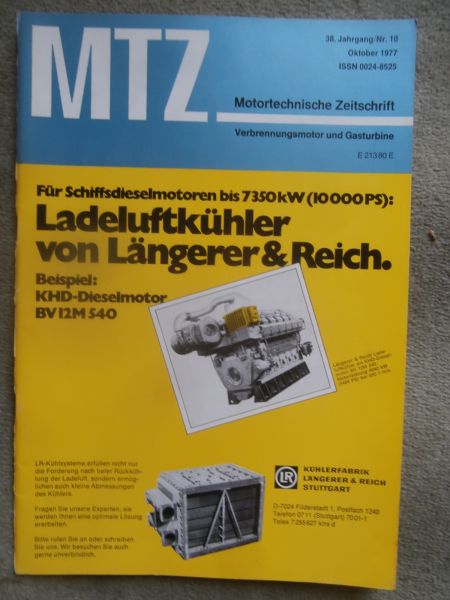 Motortechnische Zeitschrift 10/1977 VW Forschungs Golf mit Turbolader für USA,BMW M60 +M20,IAA 1977