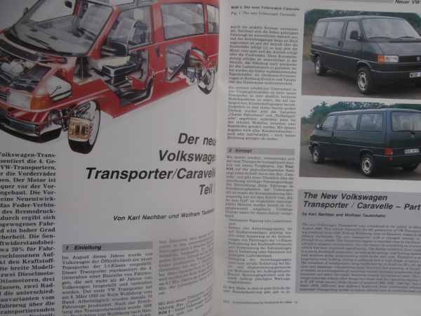 Automobiltechnische Zeitschrift 10/1990 VW Transporter T4,BMW 850i E31 Integral Hinterachse,
