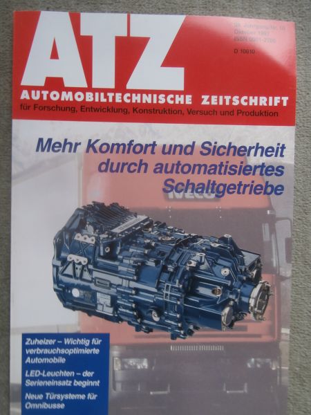 Automobiltechnische Zeitschrift 10/1997 neues automatisiertes Schaltgetriebe für schwere Nutzfahrzeuge,Klimatisierung in Omnibussen