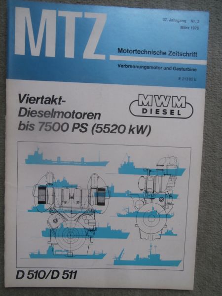 Motortechnische Zeitschrift 3/1976 KHD Netzsatzanlage mit Gasturbinen,Fortschritte in der Verbrennungsmotoren Entwicklung