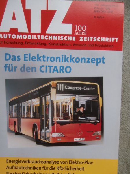 Automobil Technische Zeitschrift 2/1998 Mercedes Benz Citaro Elektronikkonzept,