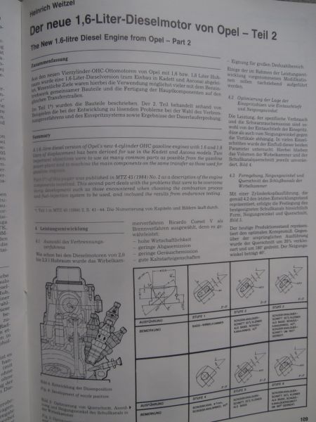 Motortechnische Zeitschrift 3/1984 Opel 1,6l Dieselmotor (Teil2),Volvo Penta Dieselmotor,4-Ventilmotor von Saab mit Turbolaufladung