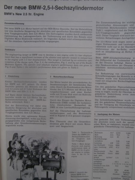 Motortechnische Zeitschrift 9/1985 BMW 2,5l Liter M20 Motor,Porsche Motor 928S,VW Golf & Polo 1,3l Motoren,