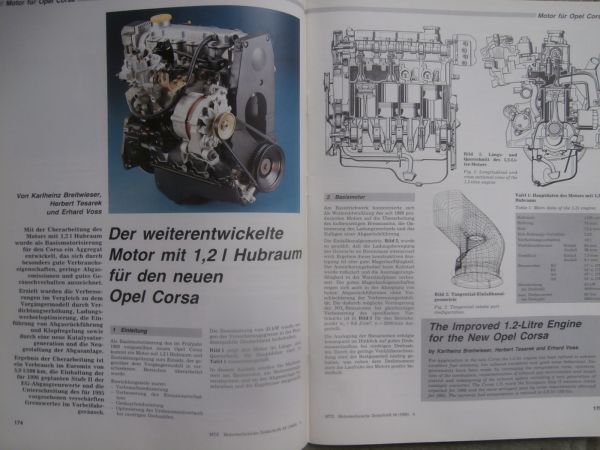 Motortechnische Zeitschrift 4/1993 Opel Corsa B 1.2l,Mercedes Benz S-Klasse Turbodieselmotor W140