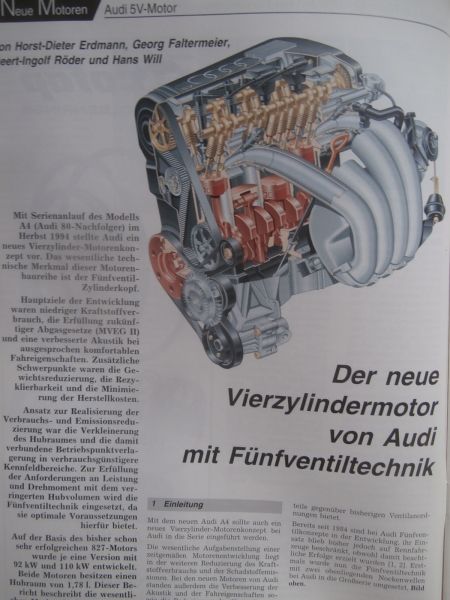 Motortechnische Zeitschrift 12/1995 Audi 4-Zylindermotor mit Fünfventiltechnik,