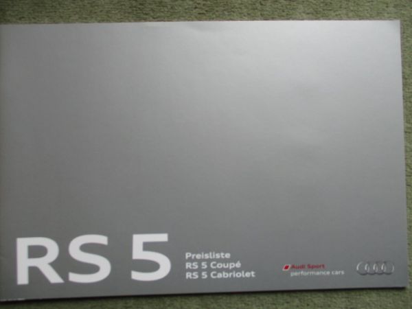 Audi RS5 Coupé Cabriolet 8T 8F Preisliste November 2012