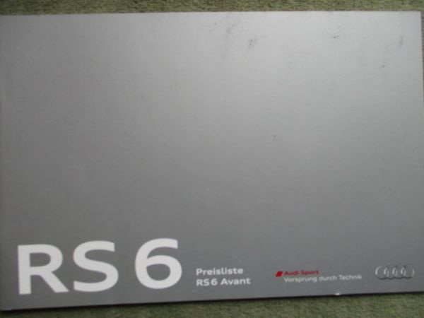 Audi RS6 Avant Preisliste (4G) Juli 2013