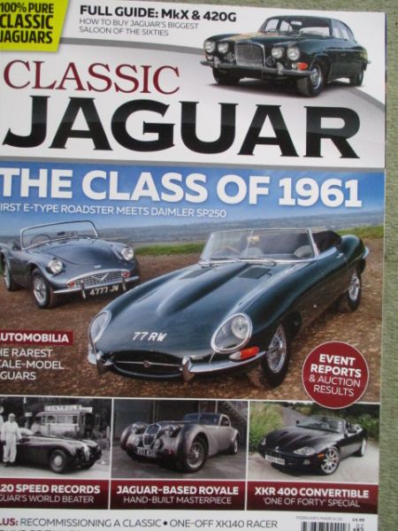 Classic Jaguar 2+3/2020 E-Type Roadser vs. Daimler SP250, MkX & 420G,XKR 400,XK120,
